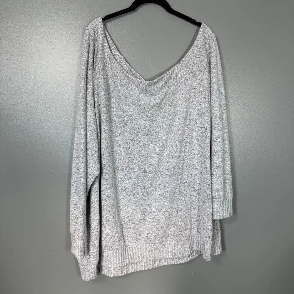 Torrid Super Soft Plush Gray One Shoulder Sweater - 5 (5X) - Women's Plus Size